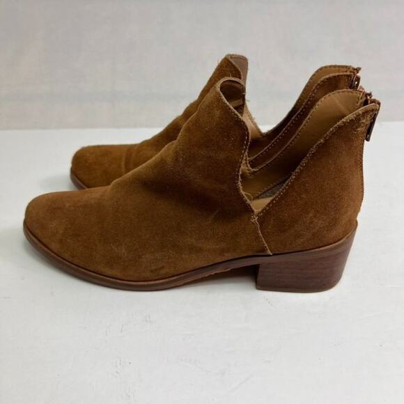 Steve Madden Boots Womens 8M Raisie Brown Suede Leather Back Zip Ankle - Picture 7 of 10